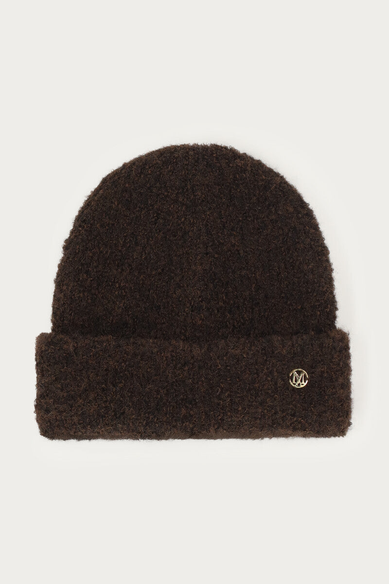 Brown knitted beanie
